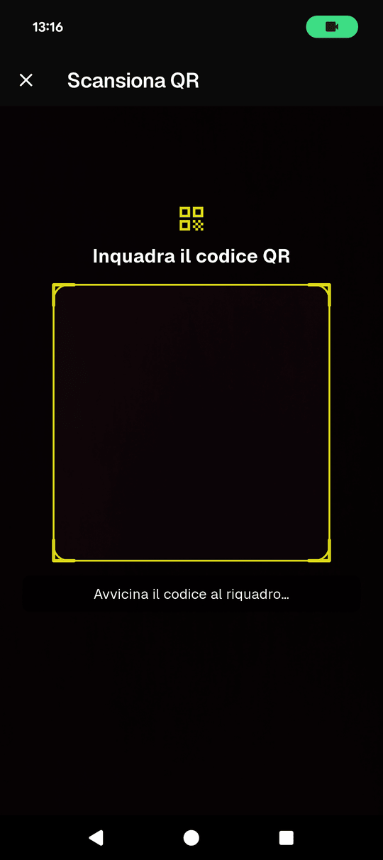 Scanner del QR di sessione